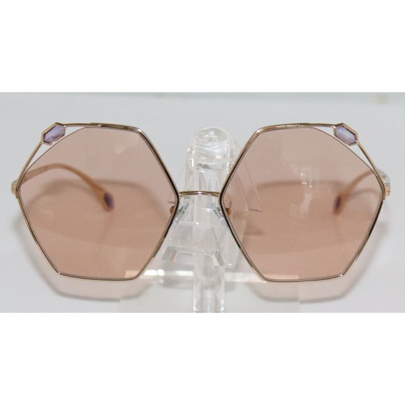 New Women\'s Bvlgari Pink Gold Geometric Sunglasses main image 5